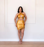 Conjunto brilhos dourado