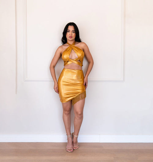 Conjunto brilhos dourado