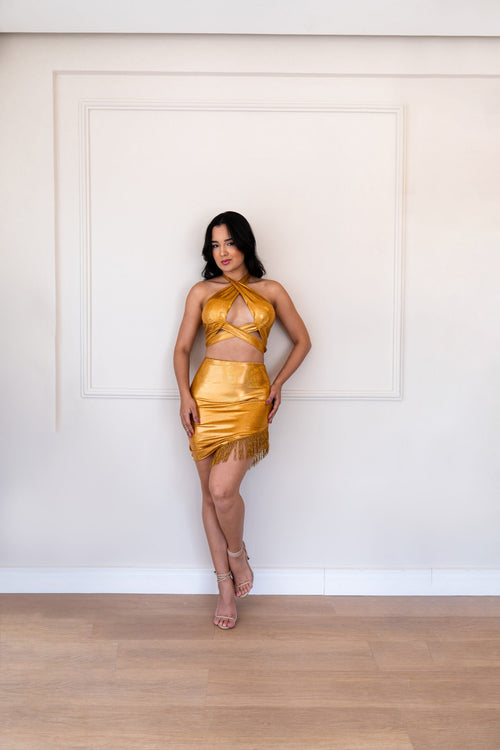 Conjunto brilhos dourado