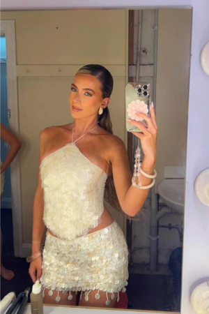 Top de alcinha ~ Madrepérola com miçangas