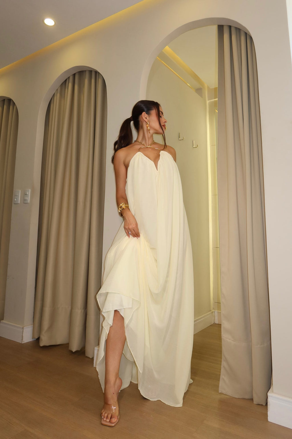 Vestido Alessandra Longo Amarelo