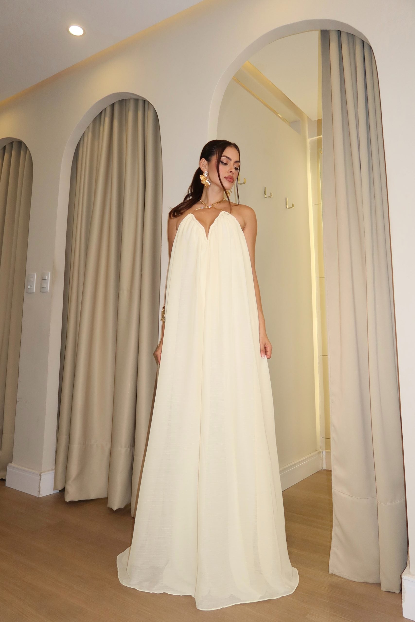 Vestido Alessandra Longo Amarelo