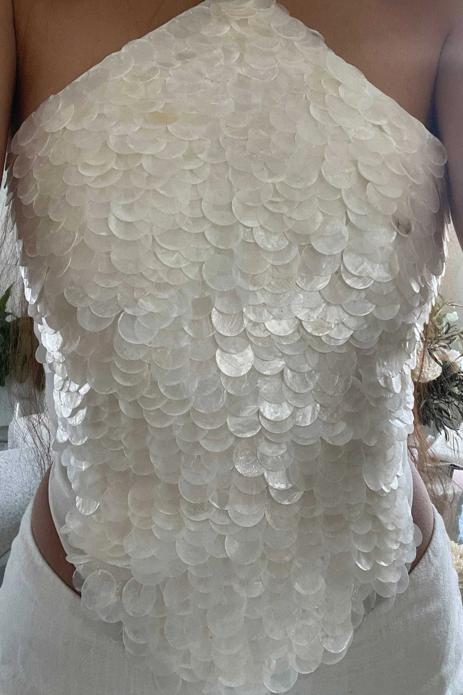 Top de alcinha ~ Madrepérola com miçangas