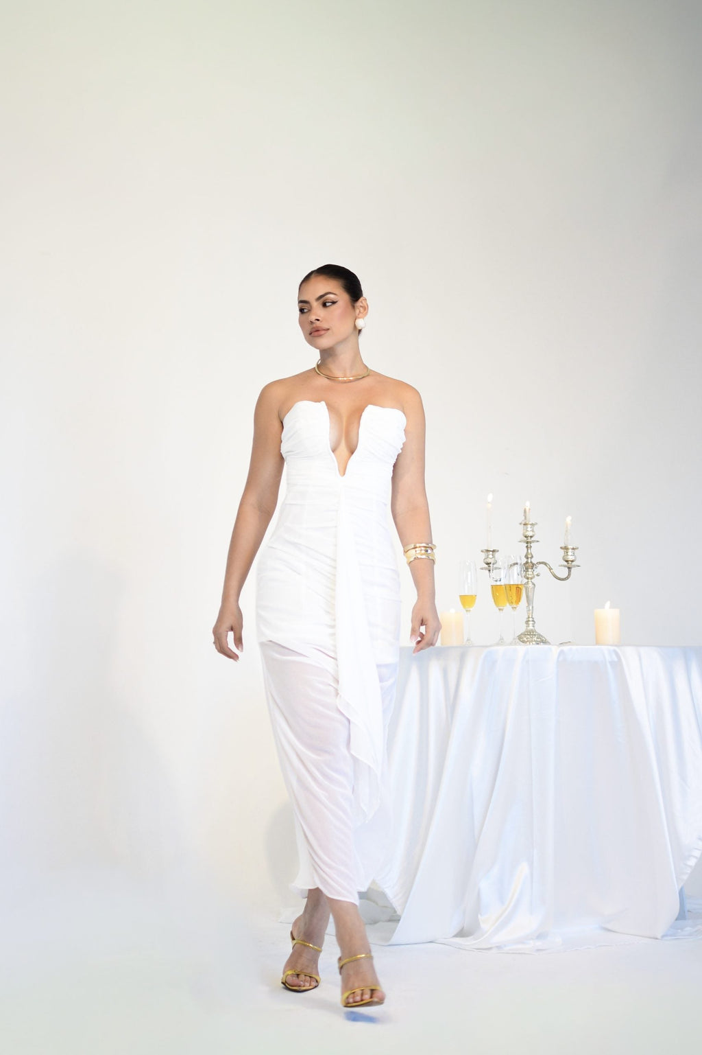 Vestido Midi Lumina Off White