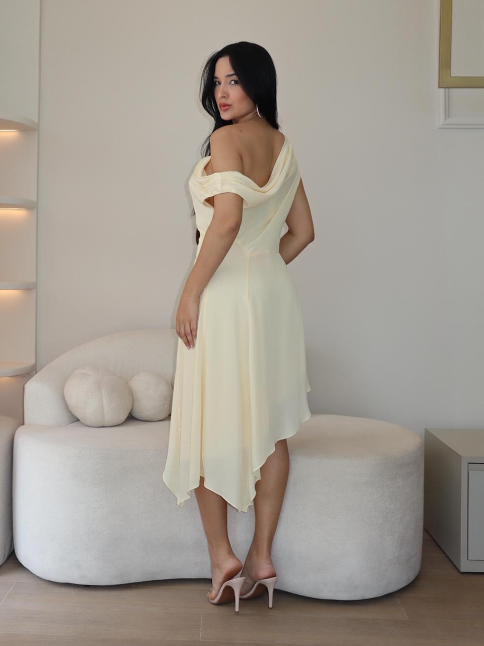 Vestido Carine Amarelo Manteiga