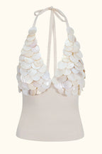 Top Serena ~ Madrepérola com Miçangas