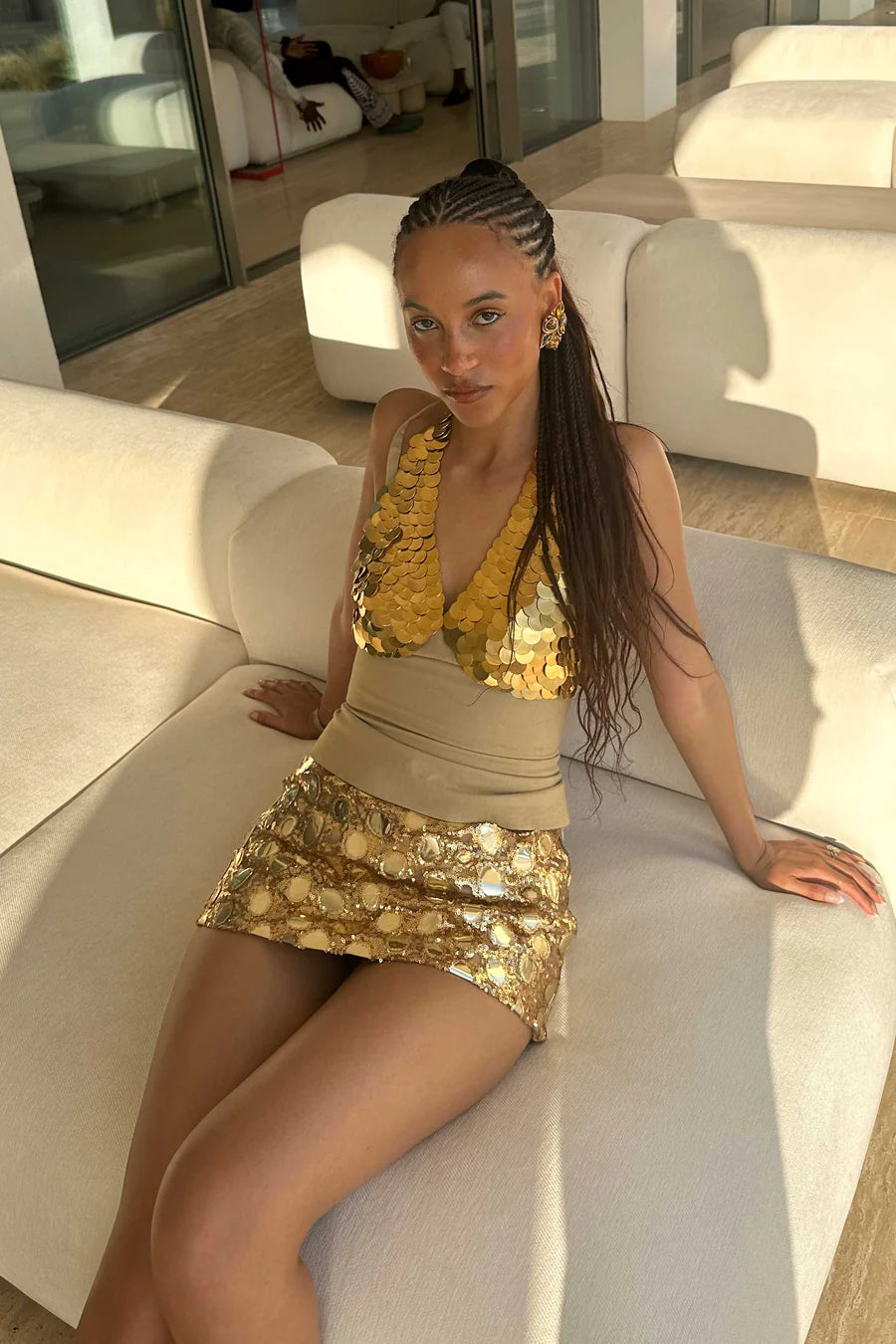 Top Serena ~ Madrepérola com Miçangas