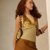 Top Serena ~ Madrepérola com Miçangas