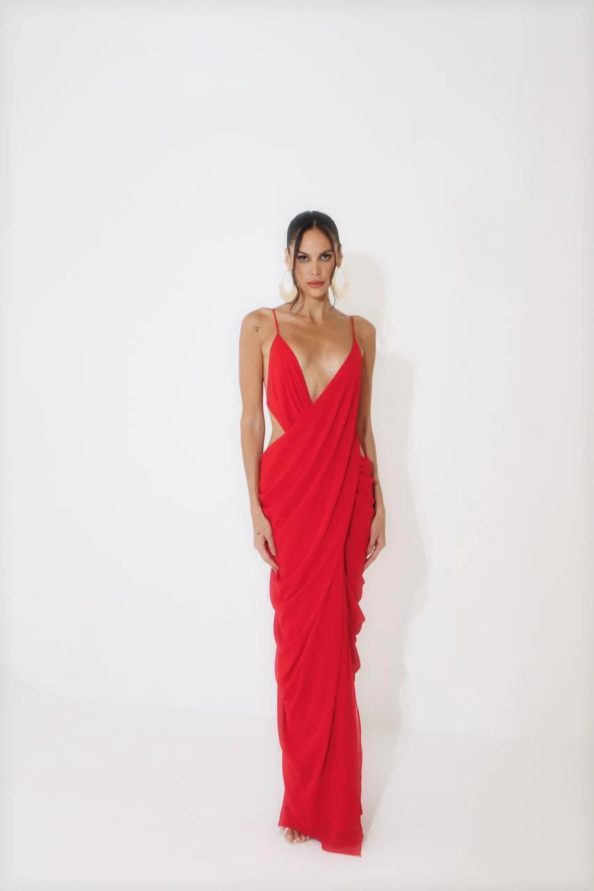 Vestido Longo Suelen – Vermelho